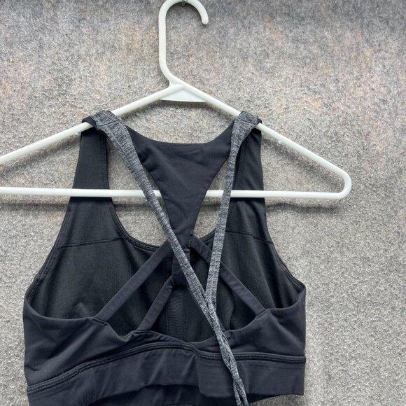 Lululemon Tank Top Women 8 Black All Tied Up Built-In Gray Heather Strappy - Picture 7 of 9